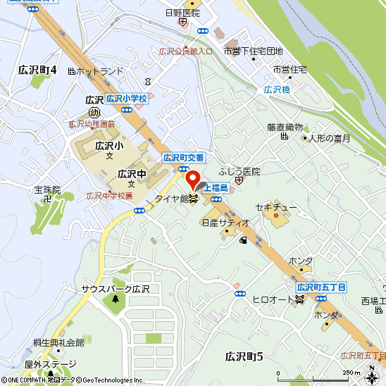 タイヤ館桐生付近の地図